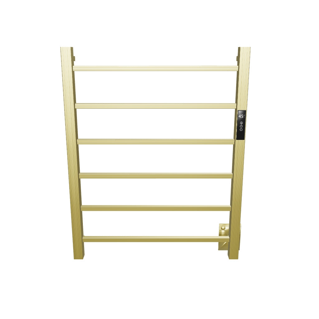Toalheiro Térmico Unique Slim Dourado Escovado, fio oculto, com timer digital